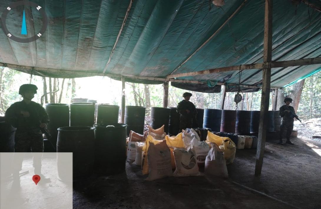 Incautados en Norte de Santander 1.221 galones de pasta base de coca en proceso