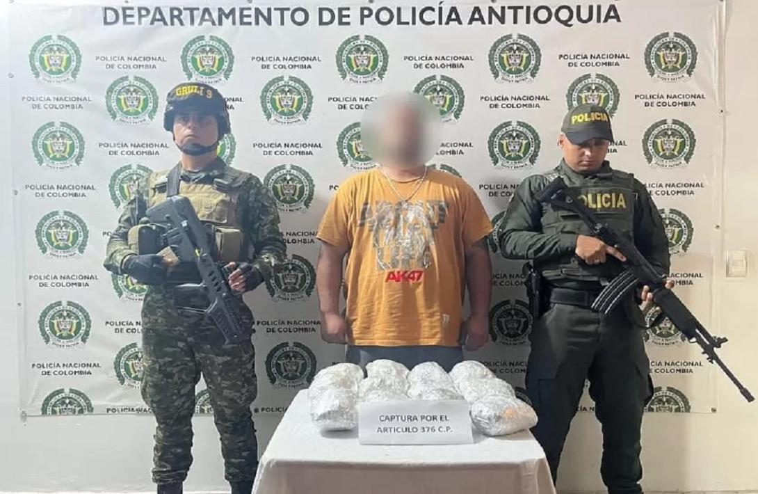 En Valdivia, Antioquia, autoridades capturan a un sujeto con 12 kilos de estupefacientes