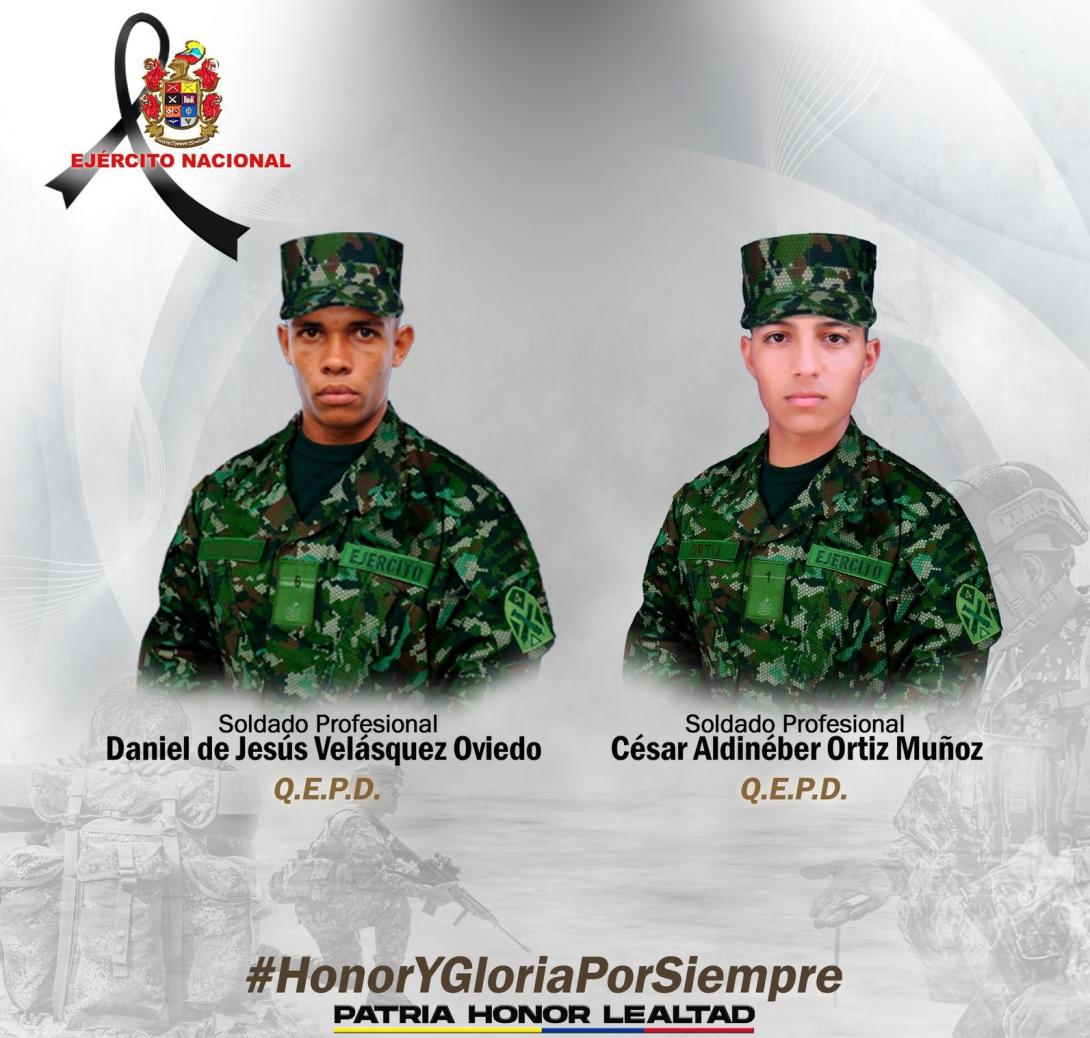 Honor y gloria a los soldados asesinados por el GAO Clan del Golfo en Antioquia