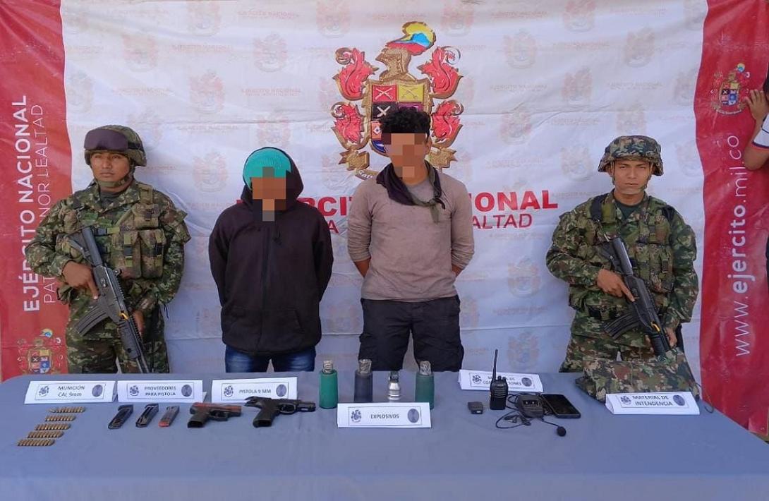 Ejército Nacional capturó a dos presuntos integrantes del ELN en el Cesar