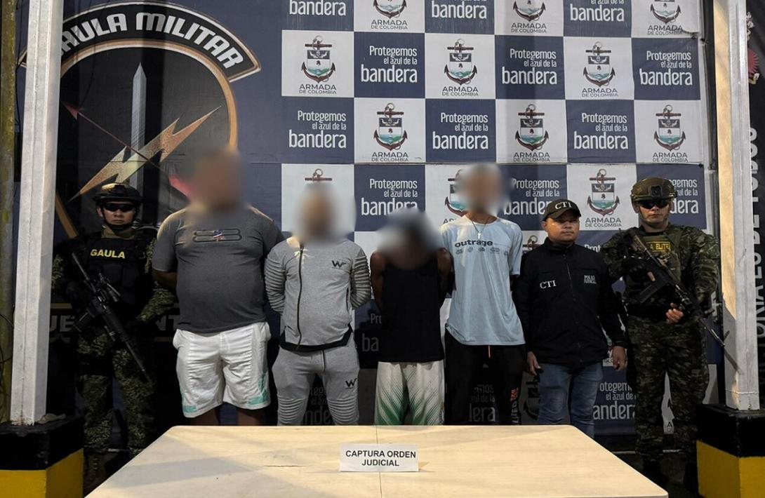 Armada de Colombia capturó a cuatro presuntos integrantes de ‘Los Shottas’