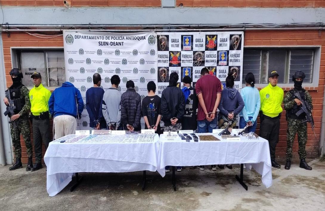 Capturados 10 presuntos integrantes del grupo delincuencial organizado El Mesa, en el departamento de Antioquia
