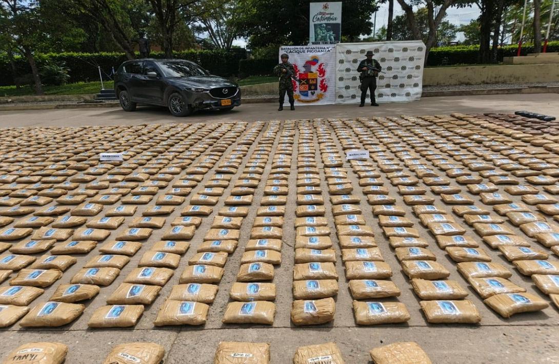 En La Plata, Huila, Fuerza Pública incauta cargamento de marihuana