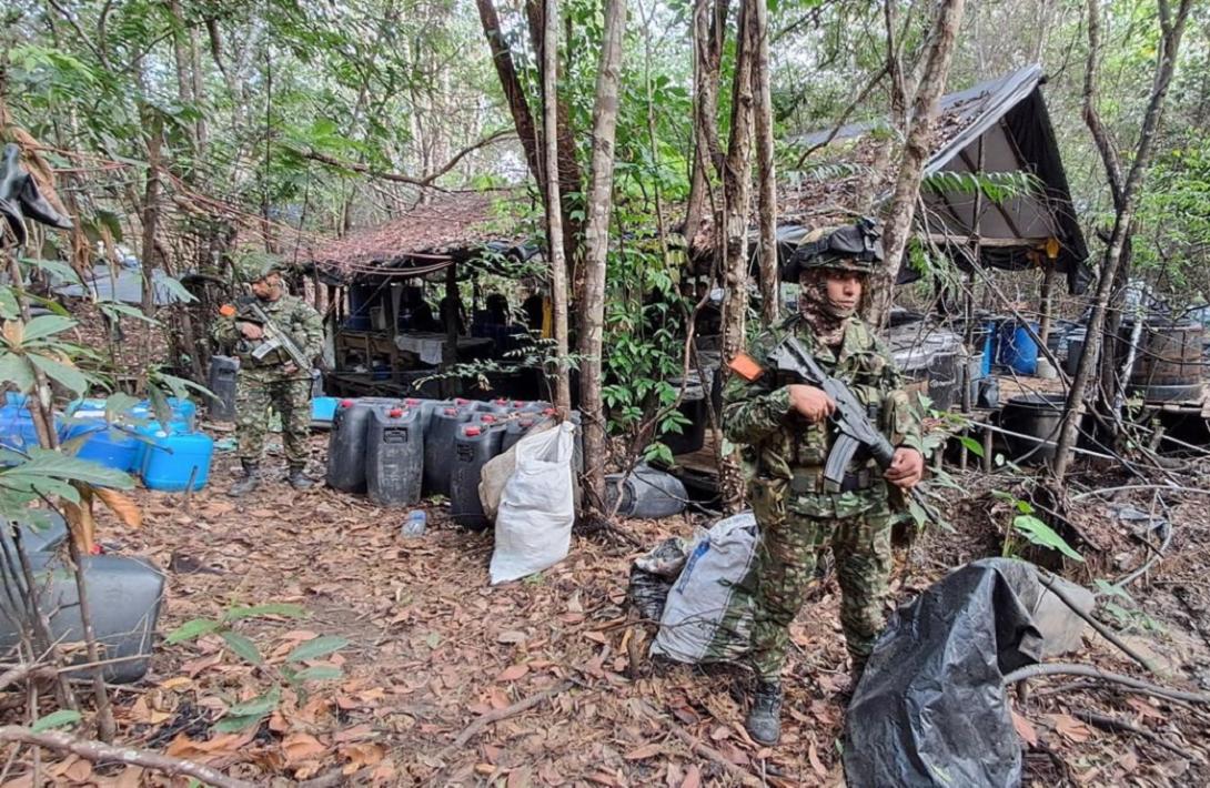 Más de 50 laboratorios para el procesamiento de pasta base de coca han sido destruidos por el Ejército Nacional en Córdoba y Antioquia durante el 2025