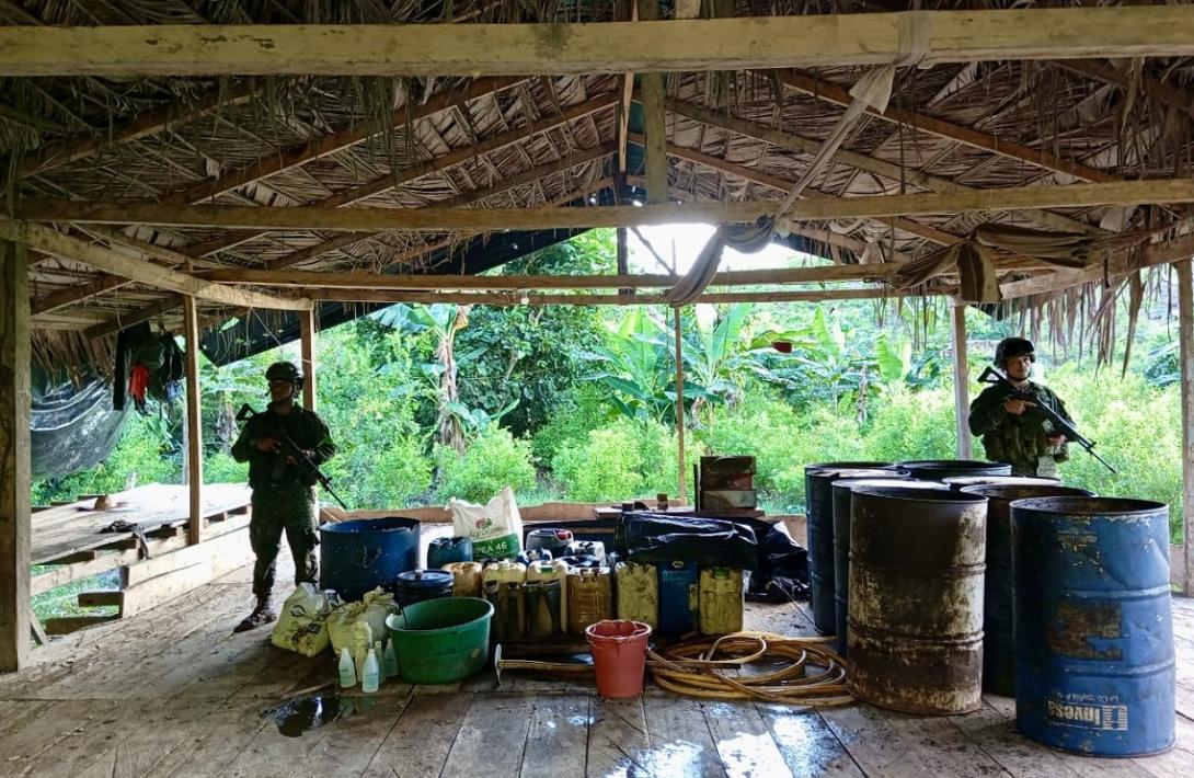 En Chocó, desmantelados ocho laboratorios para el procesamiento de pasta base de coca pertenecientes al GAO ‘Clan del Golfo’