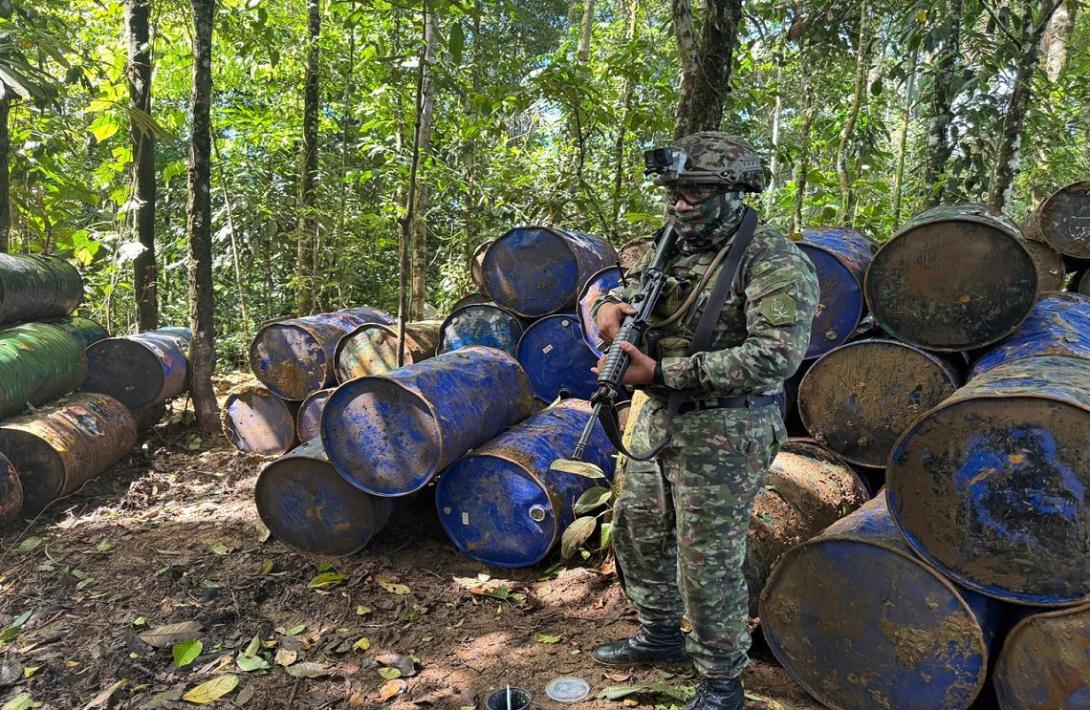 En Cauca, Ejército Nacional desmantela un laboratorio que producía más de una tonelada de cocaína al mes