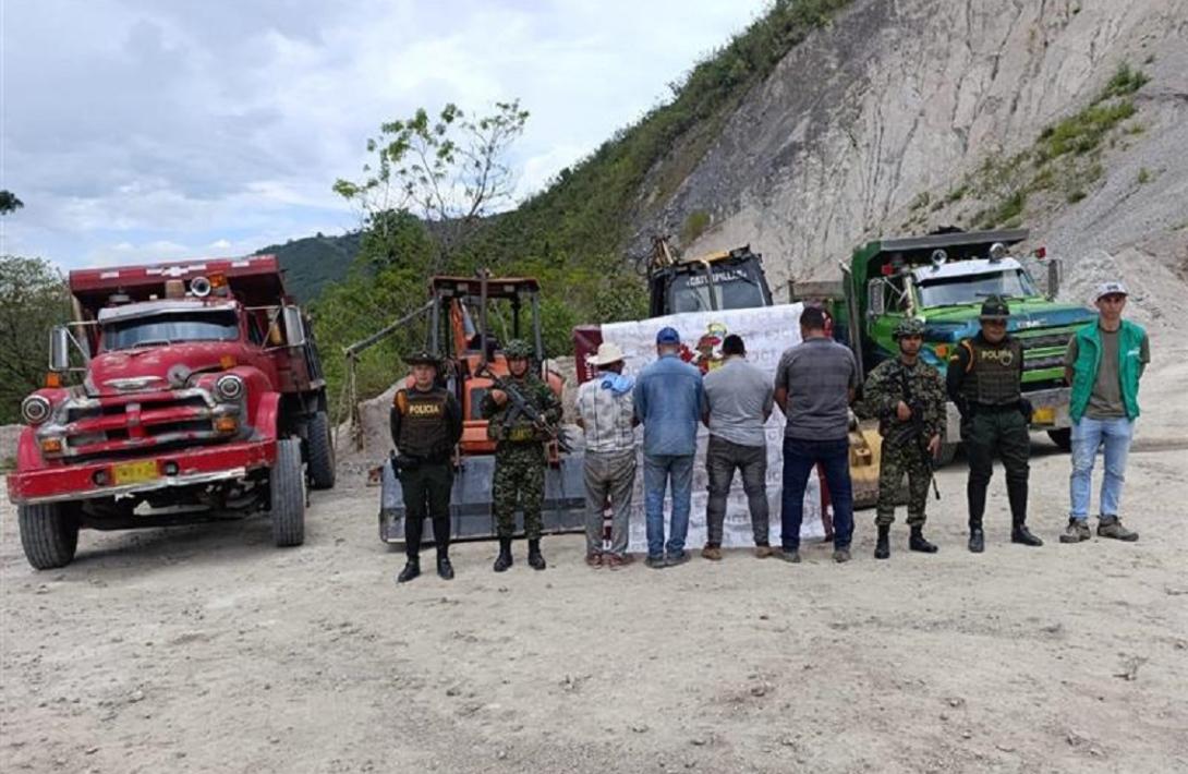 Cuatro capturas en acción interinstitucional contra la explotación ilícita de yacimientos mineros