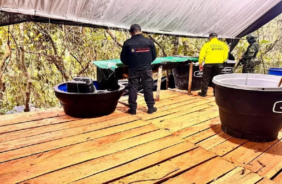 Un nuevo laboratorio para el procesamiento de clorhidrato de cocaína fue desmantelado por el Ejército en Norte de Santander