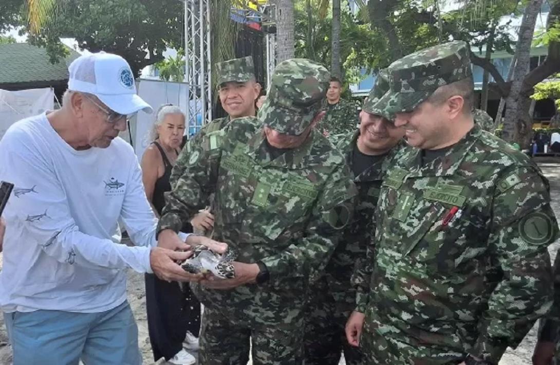 Ejército Nacional se une a esfuerzos interinstitucionales para proteger la tortuga marina Carey en peligro crítico de extinción