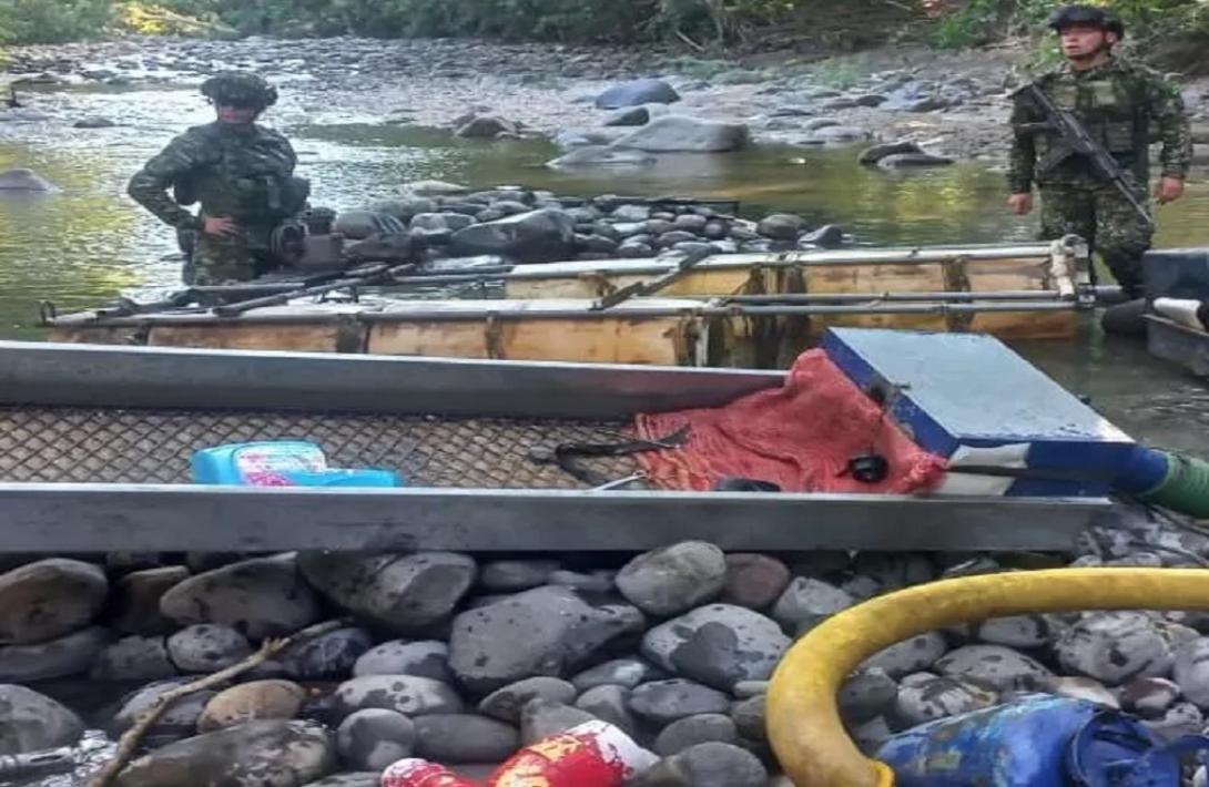 Ejército Nacional golpea la minería ilegal en el departamento de Caldas