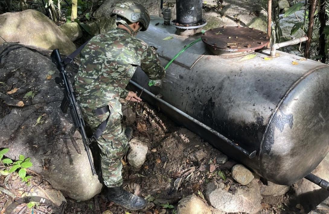 En Norte de Santander, Ejército Nacional ubica 7 laboratorios para el procesamiento de sustancias ilícitas del GAO ELN