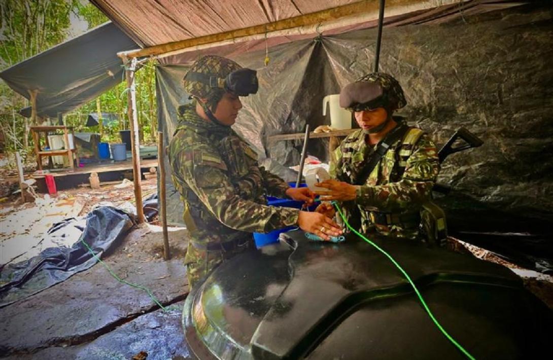 En el Guaviare fue desmantelado un laboratorio con 5 estructuras para el procesamiento de clorhidrato de cocaína