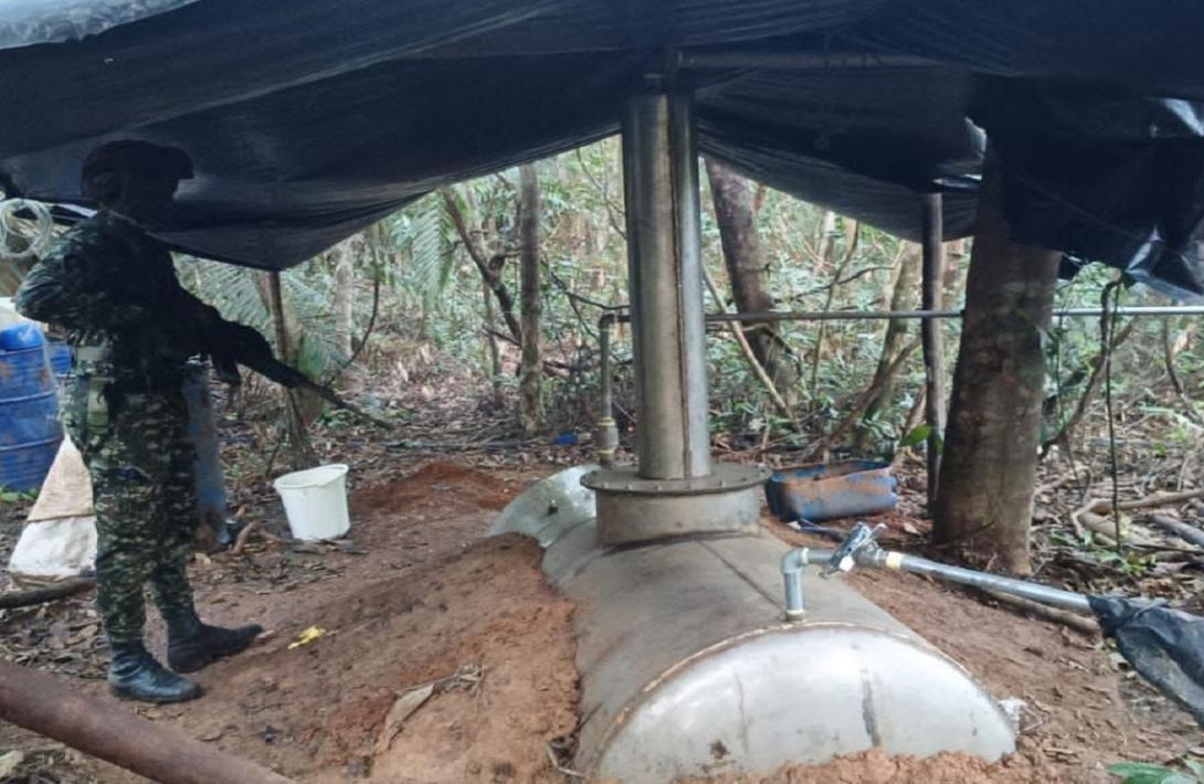 Ejército Nacional ubica laboratorio para el procesamiento de clorhidrato de cocaína en San José del Guaviare   