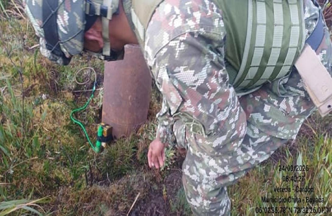   Tropas de la Primera Brigada ubican y neutralizan medio de lanzamiento instalado en Chita, Boyacá 