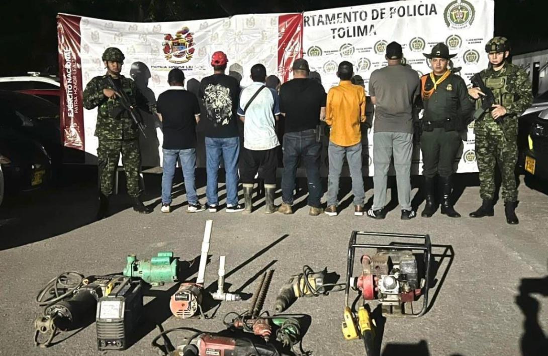 Ejército Nacional capturó a seis sujetos por explotación ilícita de yacimientos mineros en Casabianca, Tolima