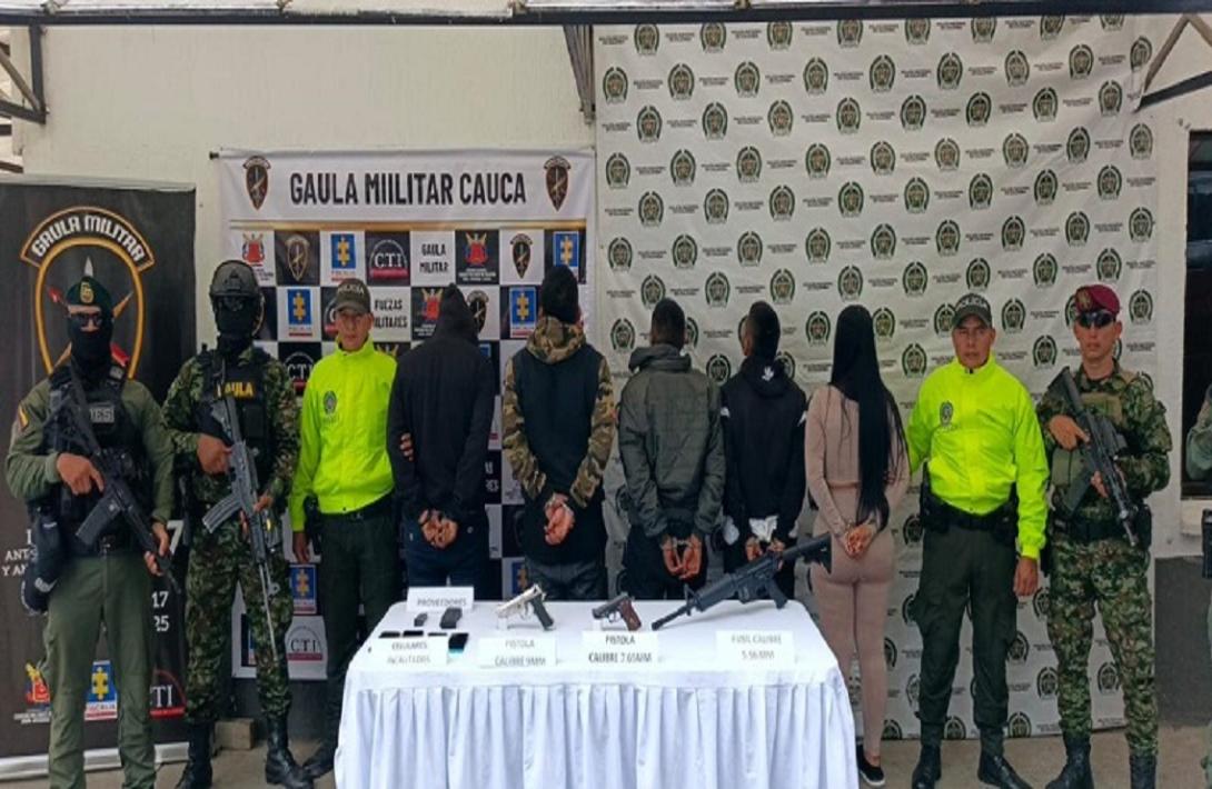 Capturados en Popayán cinco presuntos integrantes de estructura delincuencial señalada de afectar la seguridad en la vía Panamericana