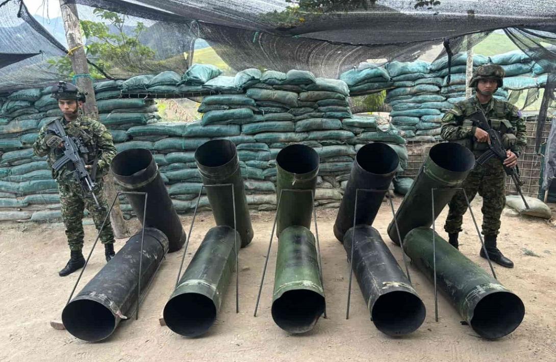 Ejército Nacional frustró acción terrorista con la ubicación de 10 medios de lanzamiento de artefactos explosivos en Hacarí, Norte de Santander