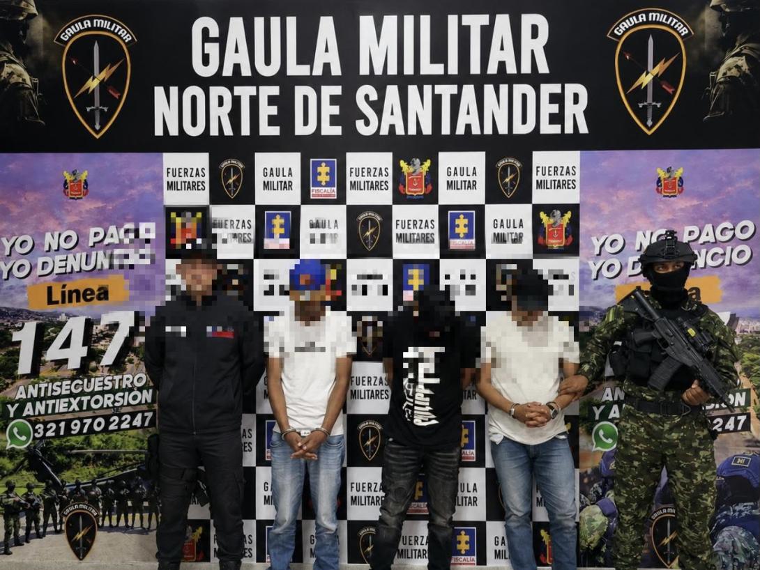 Tropas del Gaula Militar rescataron a una mujer y capturaron a tres presuntos integrantes del grupo residual Estructura 33 en Norte de Santander