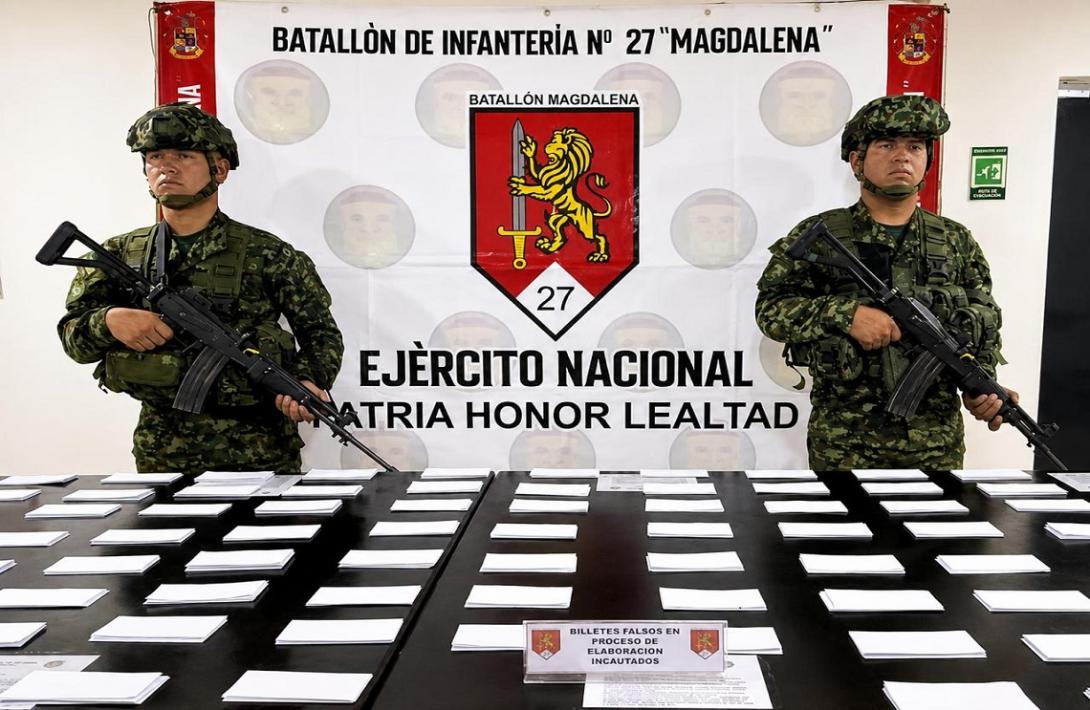 Ejército Nacional incauta material que sería utilizado para producir más de 146 millones de pesos en billetes falsificados en el sur del Huila