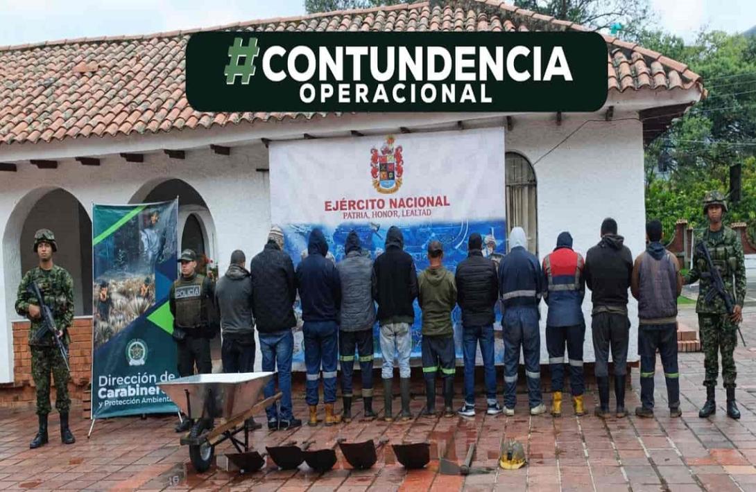 Contundente golpe a la minería ilegal en Pamplonita deja once capturados en flagrancia
