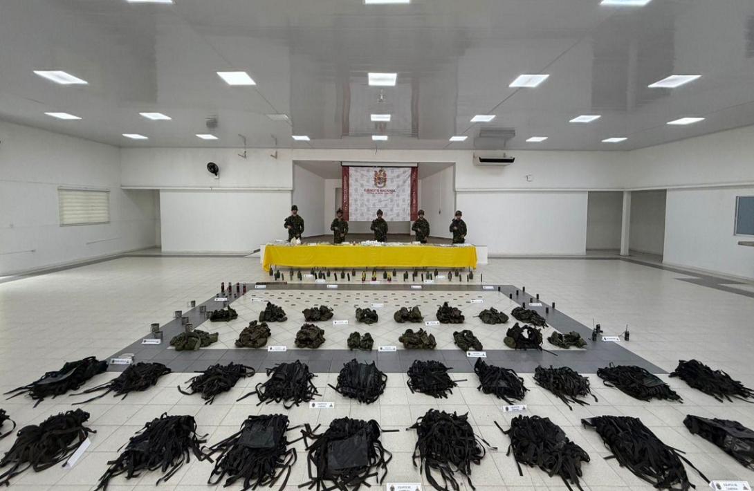 Ejército Nacional neutraliza depósito ilegal con material de guerra, explosivos, elementos de intendencia e insumos médicos, en Támara, Casanare